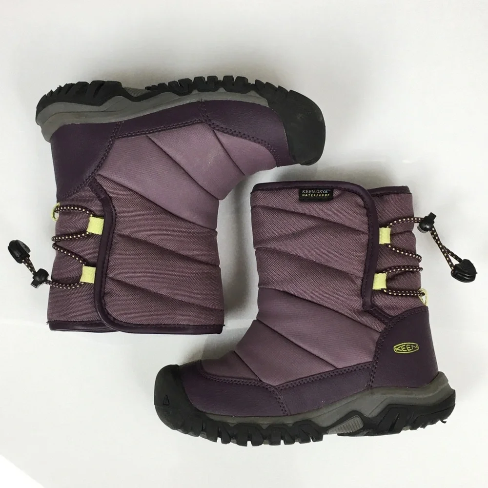 Keen Girls Purple Puffrider Keen-Dry Waterproof Insulated Winter Snow Boots Sz10